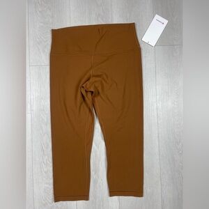 New‎ Lululemon Align HR Crop 21” Leggings Brown Nulu Fabric Size 12 Solid